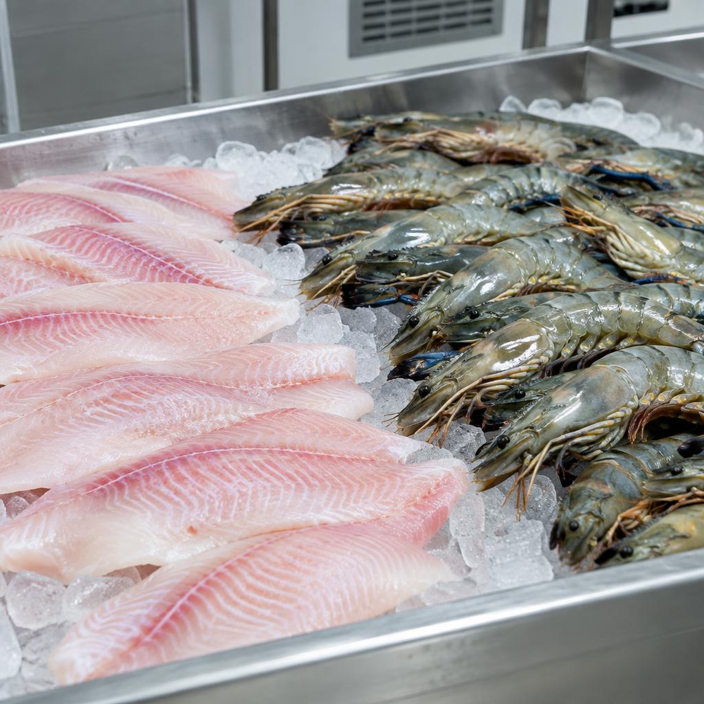 Selección profesional de pescados y mariscos
